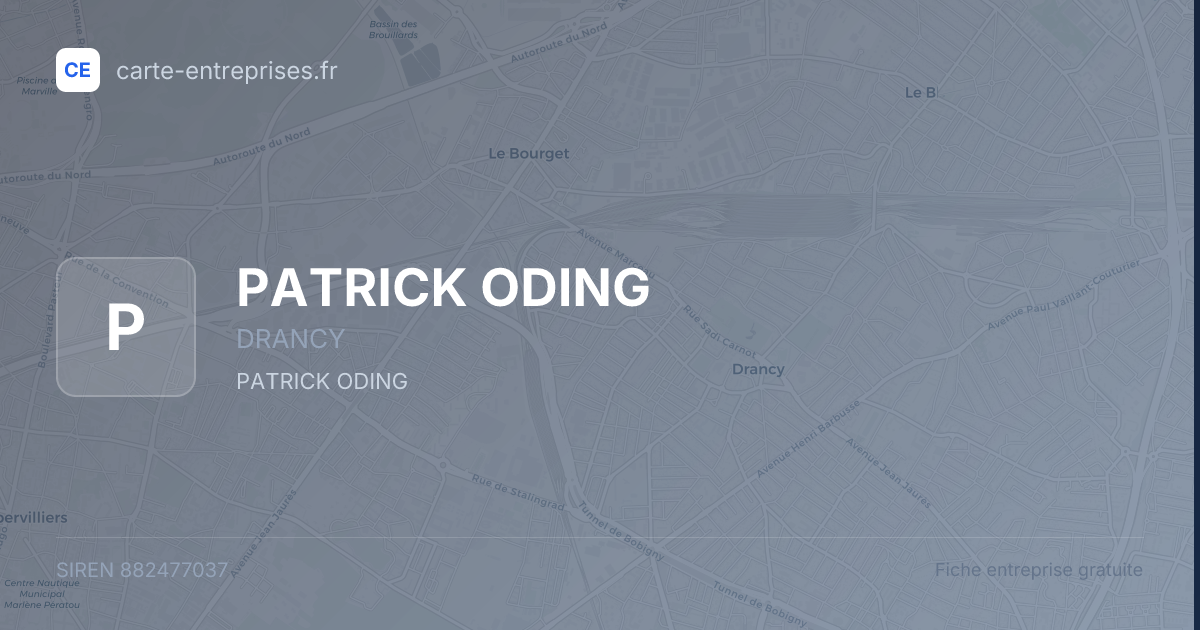 PATRICK ODING — 882477037 — fiche entreprise