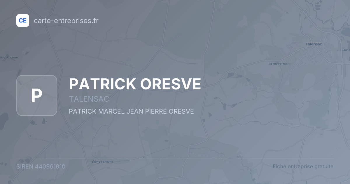 PATRICK ORESVE — 440961910 — fiche entreprise