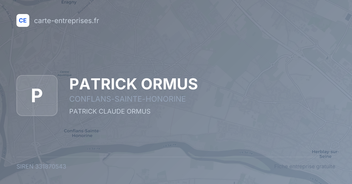 PATRICK ORMUS — 331870543 — fiche entreprise