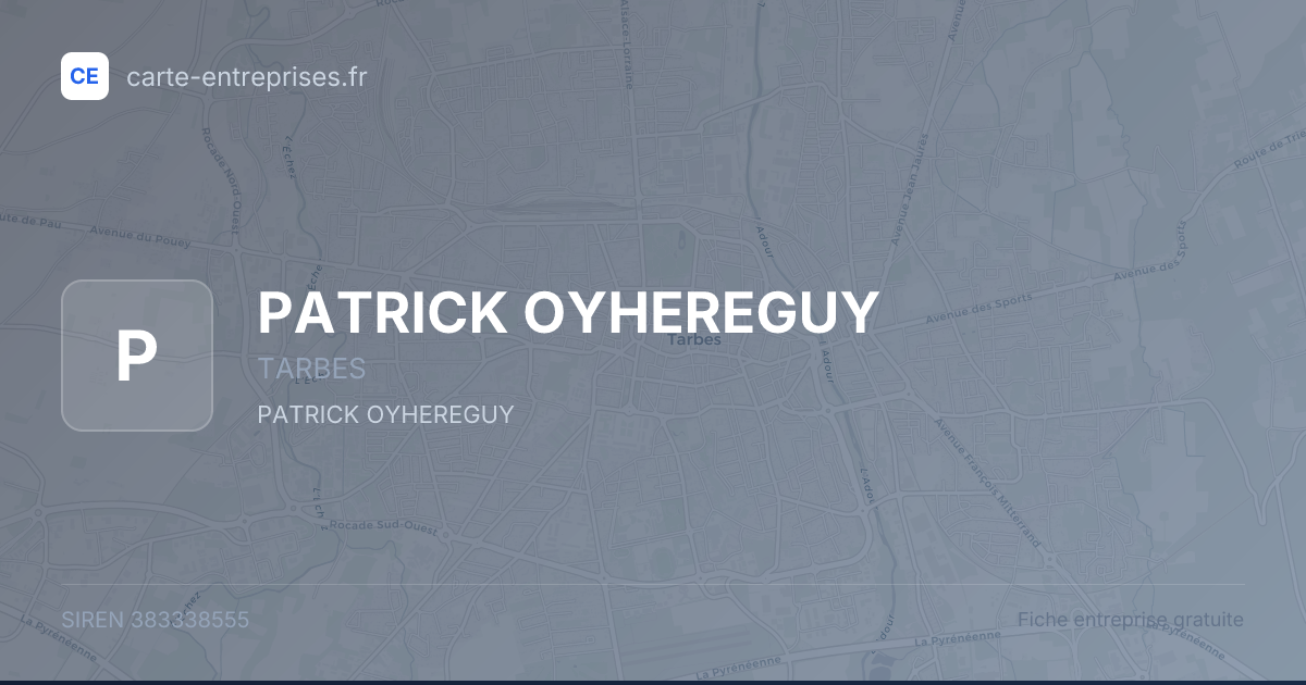 PATRICK OYHEREGUY — 383338555 — fiche entreprise