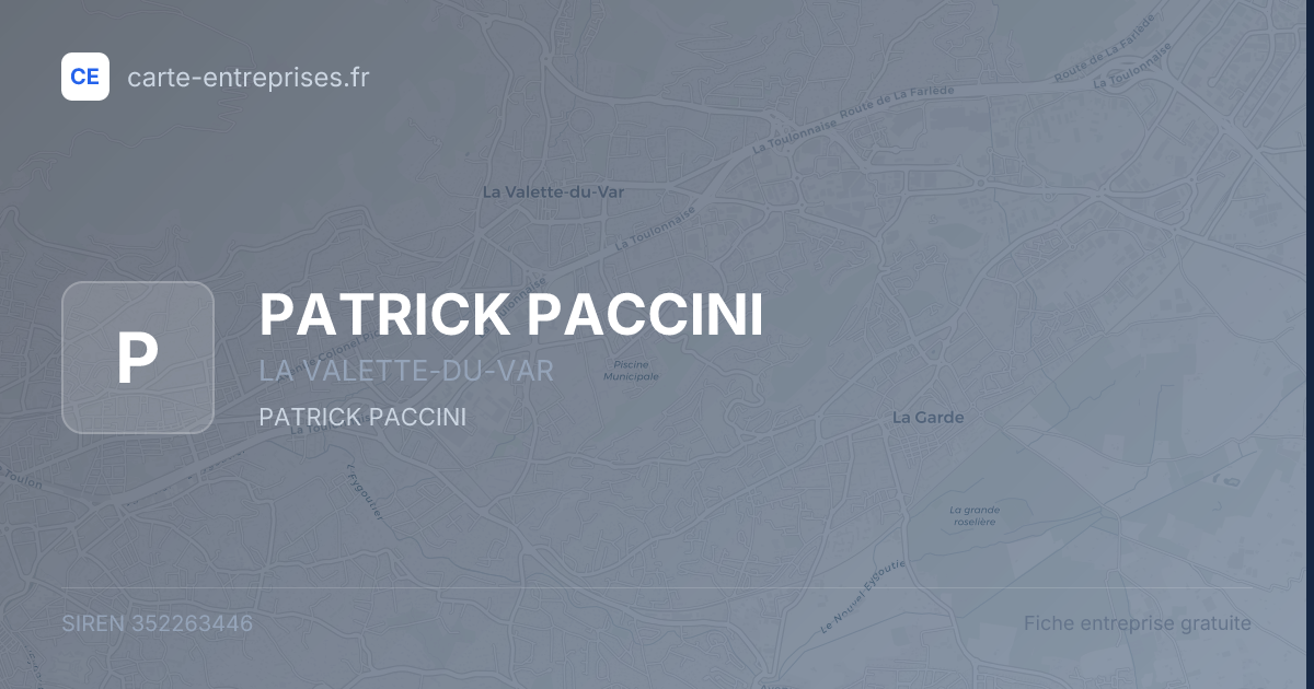 PATRICK PACCINI — 352263446 — fiche entreprise
