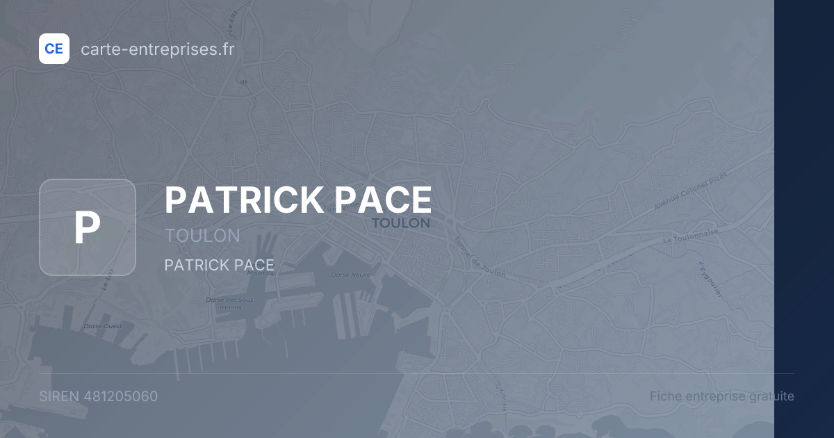 PATRICK PACE — 481205060 — fiche entreprise