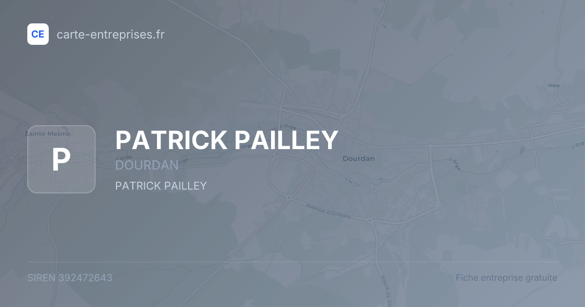 PATRICK PAILLEY — 392472643 — fiche entreprise