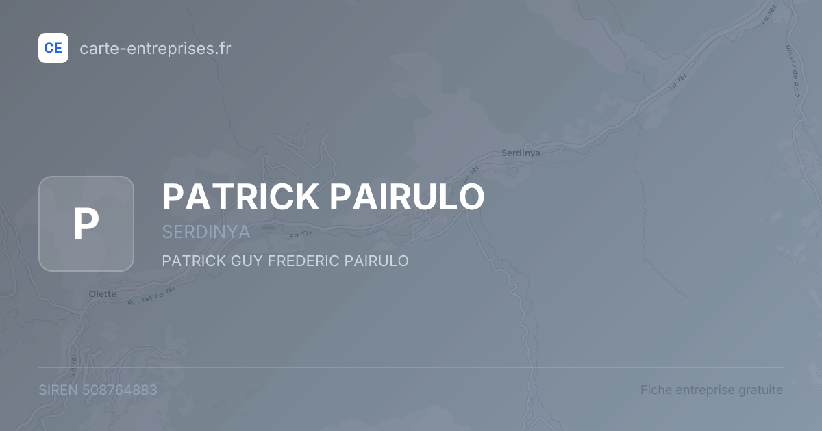 PATRICK PAIRULO — 508764883 — fiche entreprise