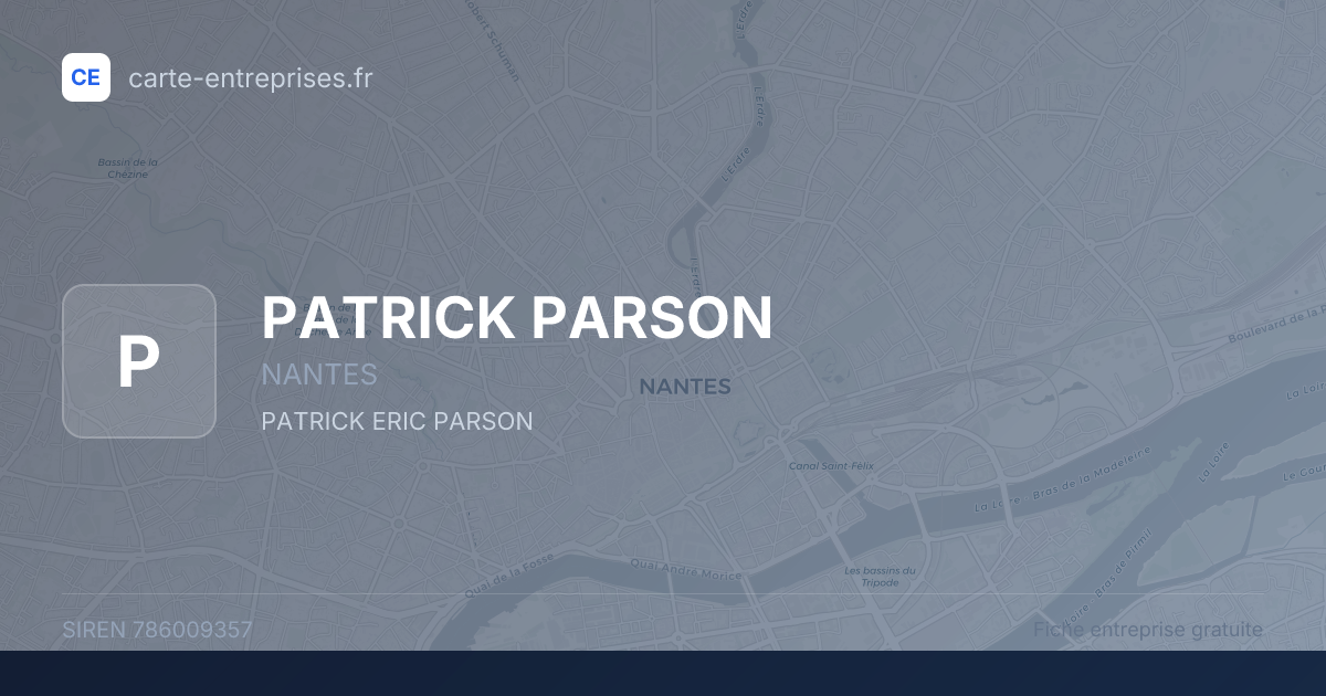 PATRICK PARSON — 786009357 — fiche entreprise