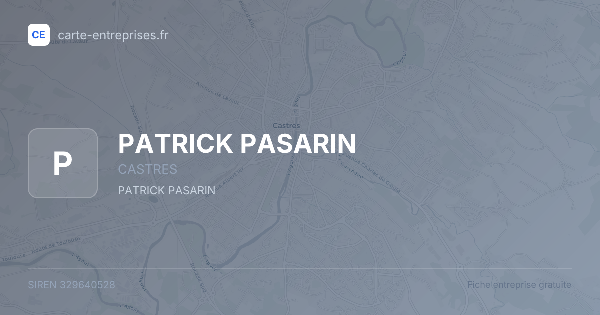 PATRICK PASARIN — 329640528 — fiche entreprise