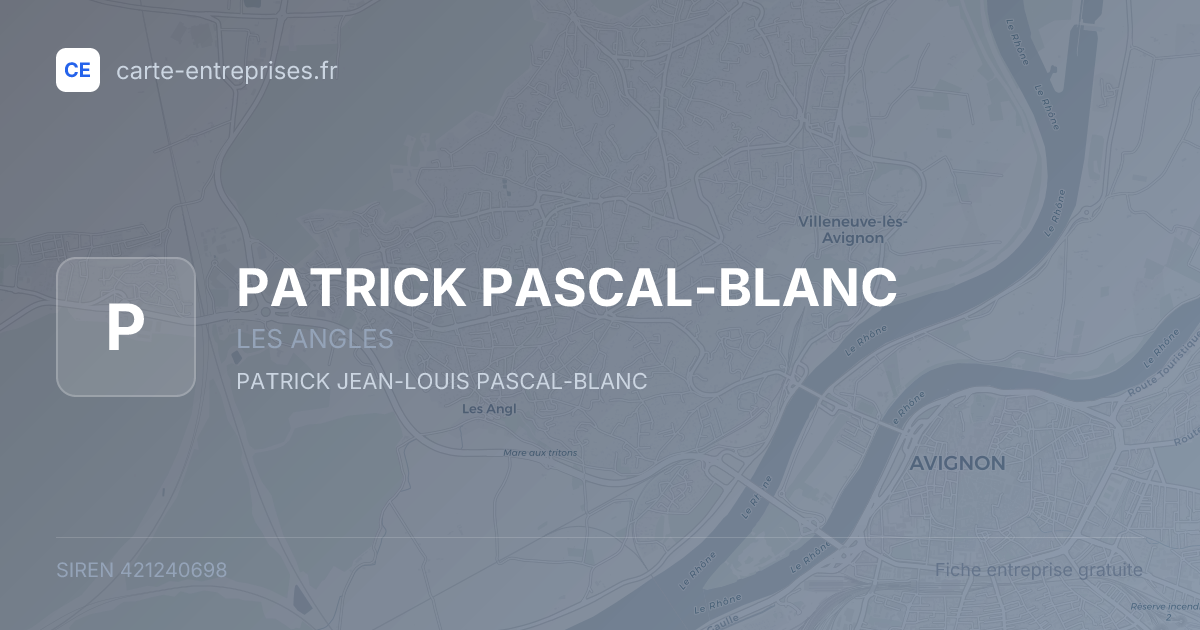 PATRICK PASCAL-BLANC — 421240698 — fiche entreprise