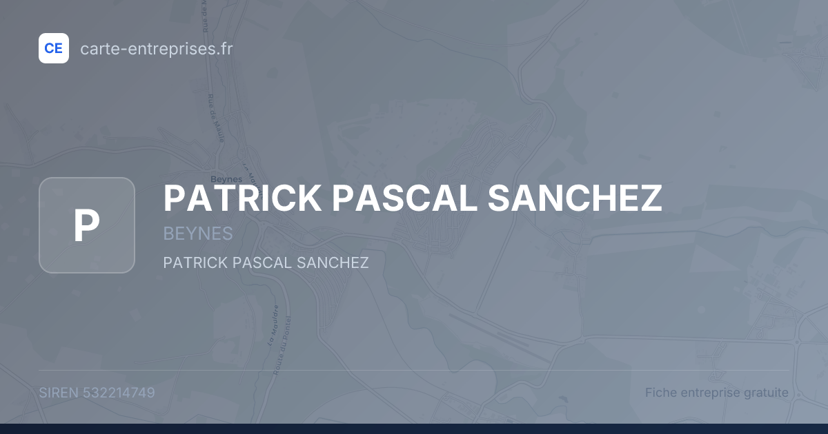 PATRICK PASCAL SANCHEZ — 532214749 — fiche entreprise