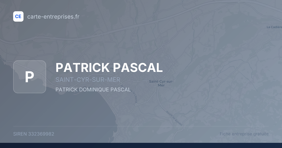 PATRICK PASCAL — 332369982 — fiche entreprise