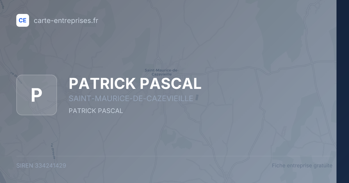 PATRICK PASCAL — 334241429 — fiche entreprise