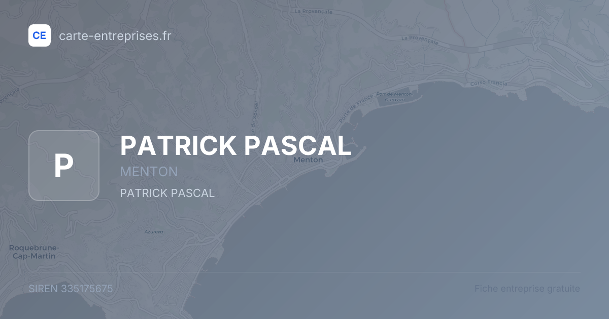 PATRICK PASCAL — 335175675 — fiche entreprise