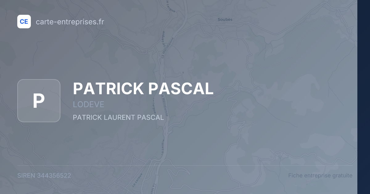 PATRICK PASCAL — 344356522 — fiche entreprise