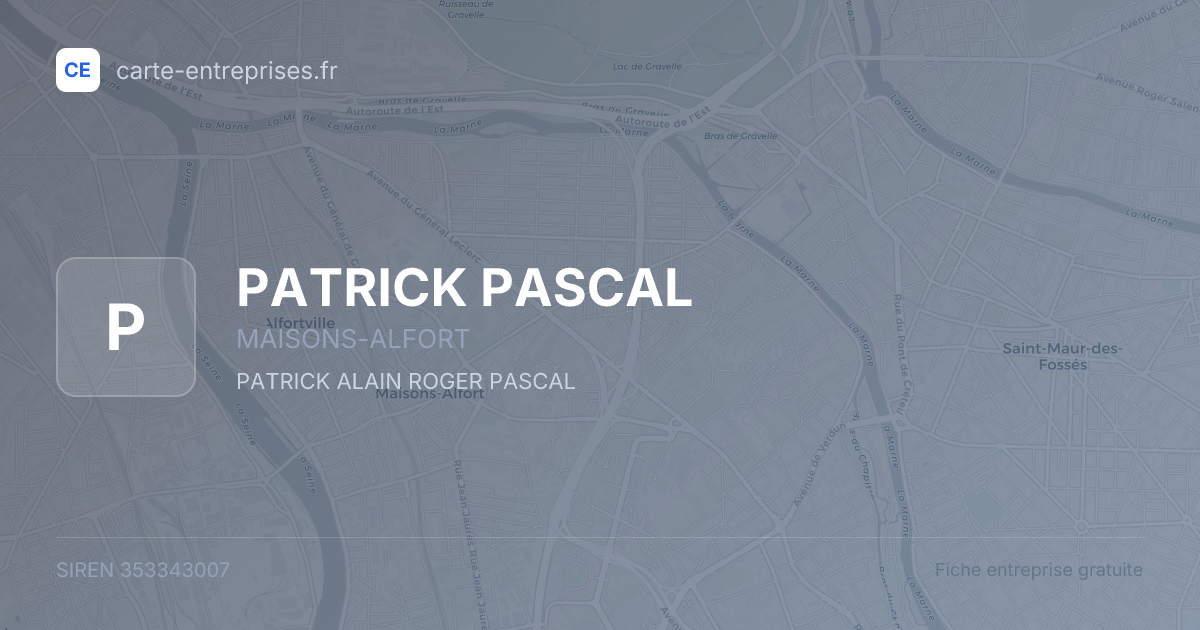 PATRICK PASCAL — 353343007 — fiche entreprise