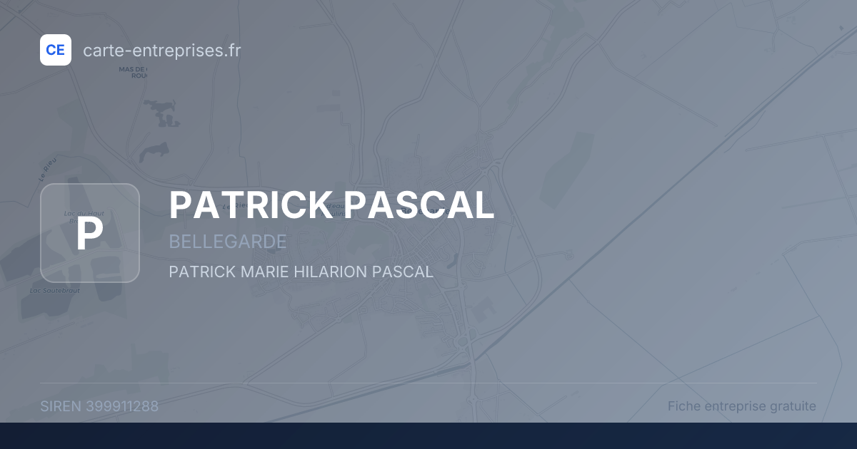 PATRICK PASCAL — 399911288 — fiche entreprise