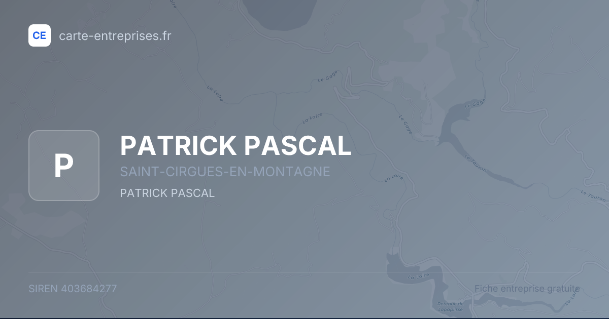 PATRICK PASCAL — 403684277 — fiche entreprise
