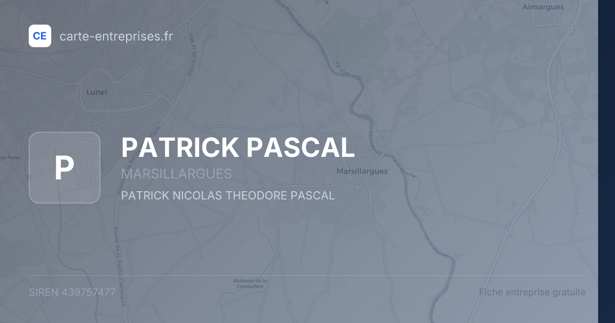 PATRICK PASCAL — 439757477 — fiche entreprise