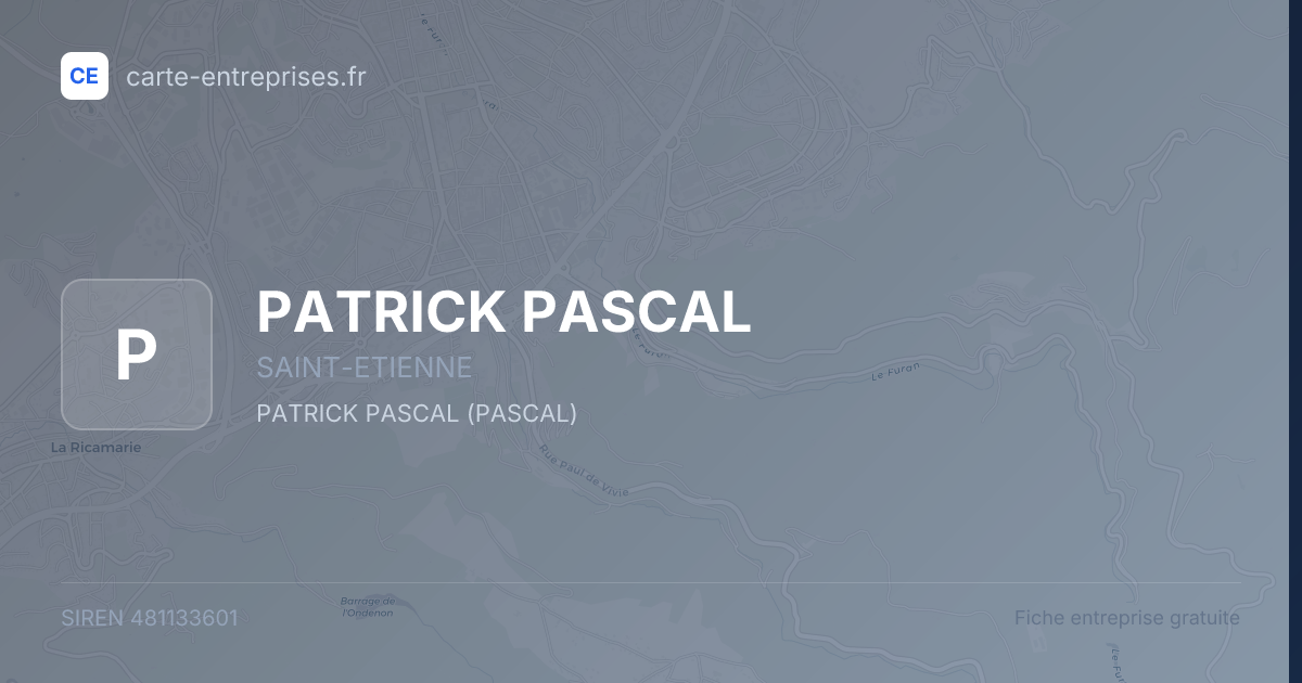 PATRICK PASCAL — 481133601 — fiche entreprise