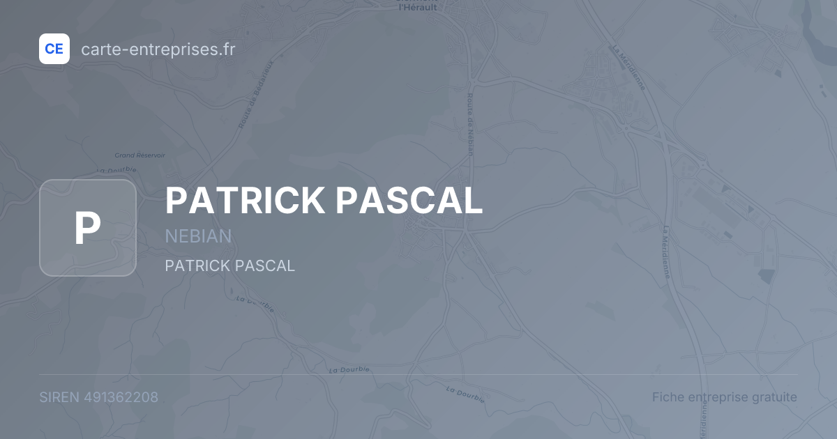 PATRICK PASCAL — 491362208 — fiche entreprise