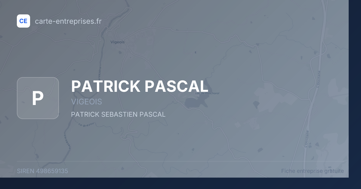 PATRICK PASCAL — 498659135 — fiche entreprise