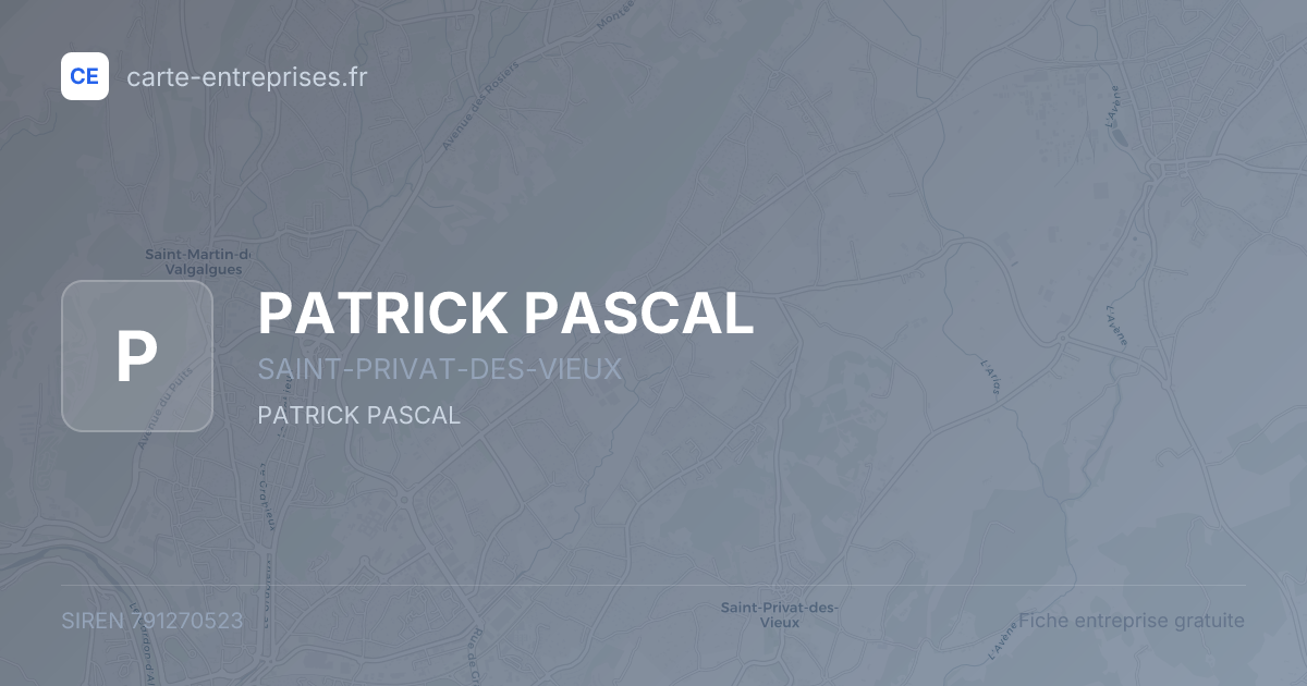 PATRICK PASCAL — 791270523 — fiche entreprise