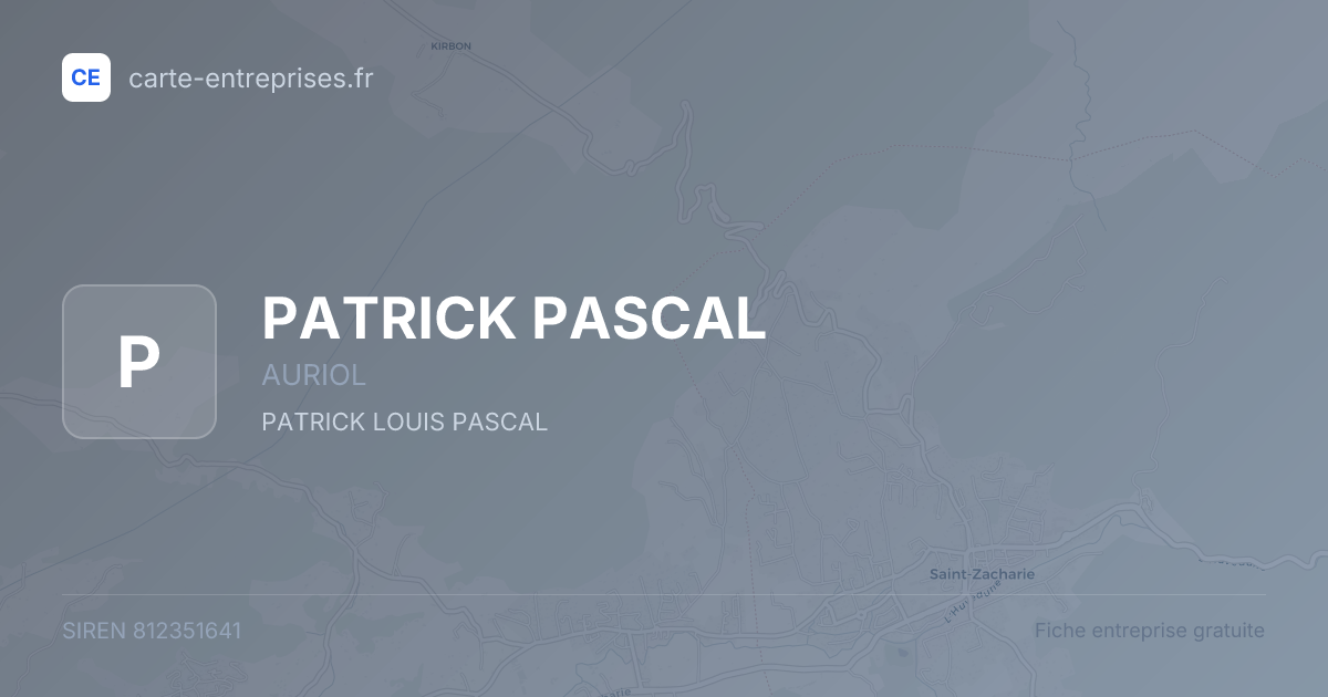 PATRICK PASCAL — 812351641 — fiche entreprise