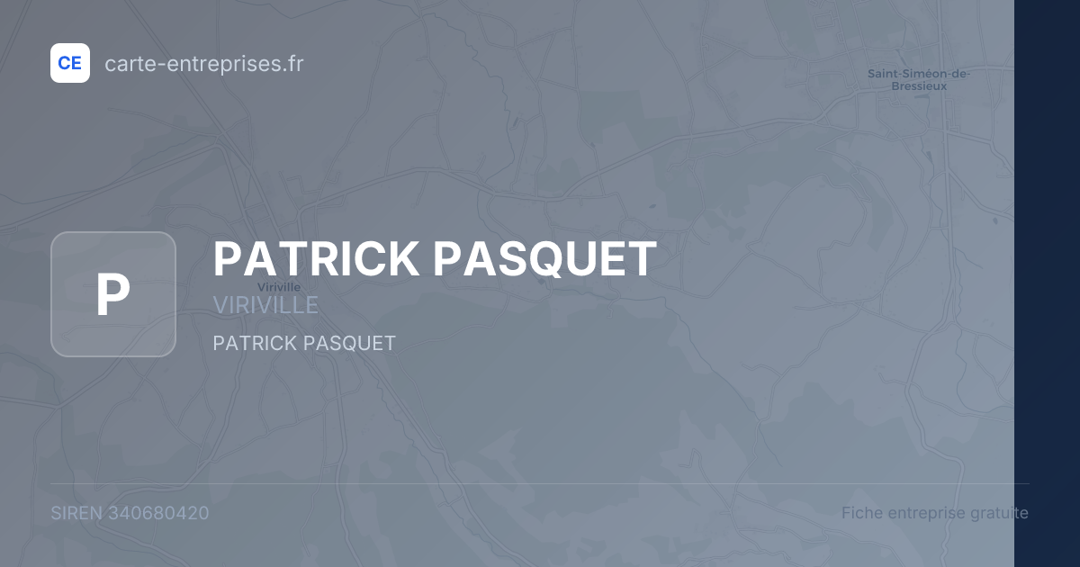 PATRICK PASQUET — 340680420 — fiche entreprise