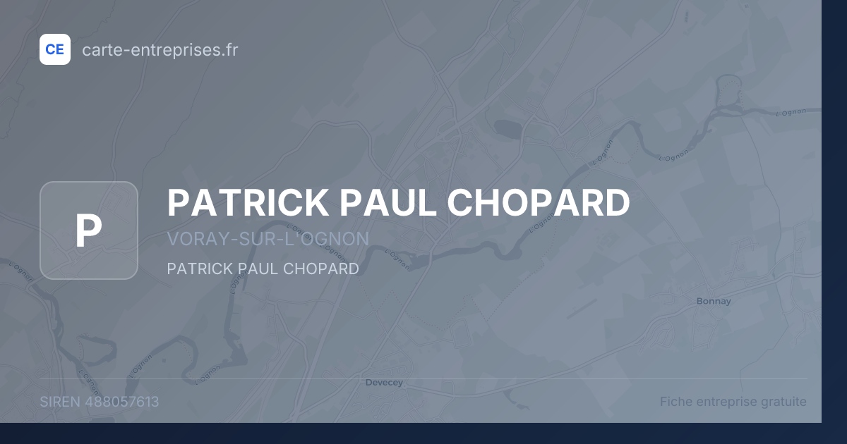 PATRICK PAUL CHOPARD — 488057613 — fiche entreprise