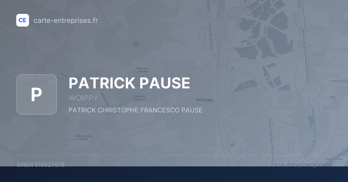 PATRICK PAUSE — 510627078 — fiche entreprise