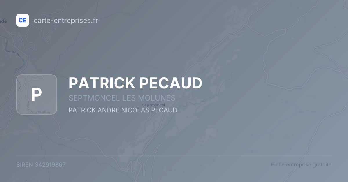 PATRICK PECAUD — 342919867 — fiche entreprise