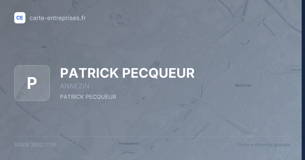 PATRICK PECQUEUR — 385221155 — fiche entreprise