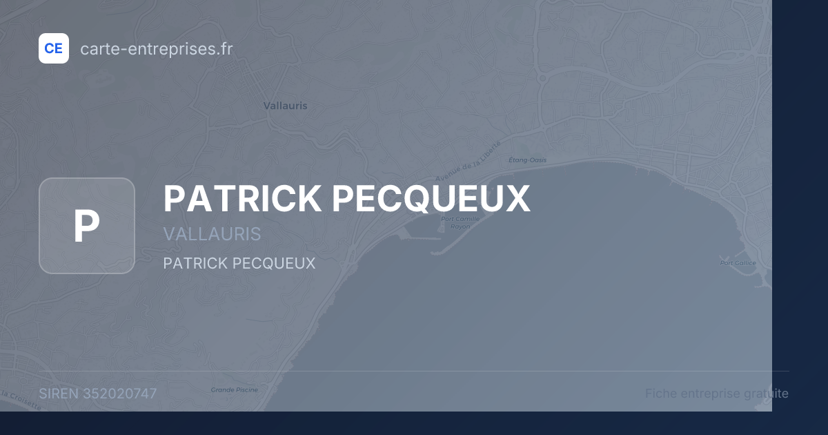 PATRICK PECQUEUX — 352020747 — fiche entreprise