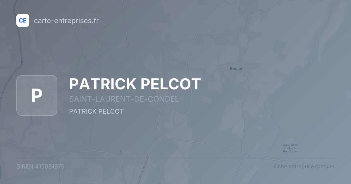 PATRICK PELCOT — 415081975 — fiche entreprise