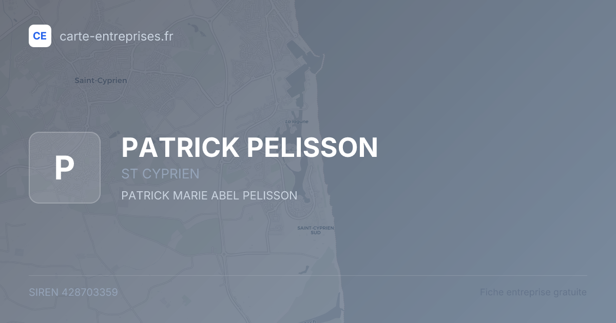 PATRICK PELISSON — 428703359 — fiche entreprise