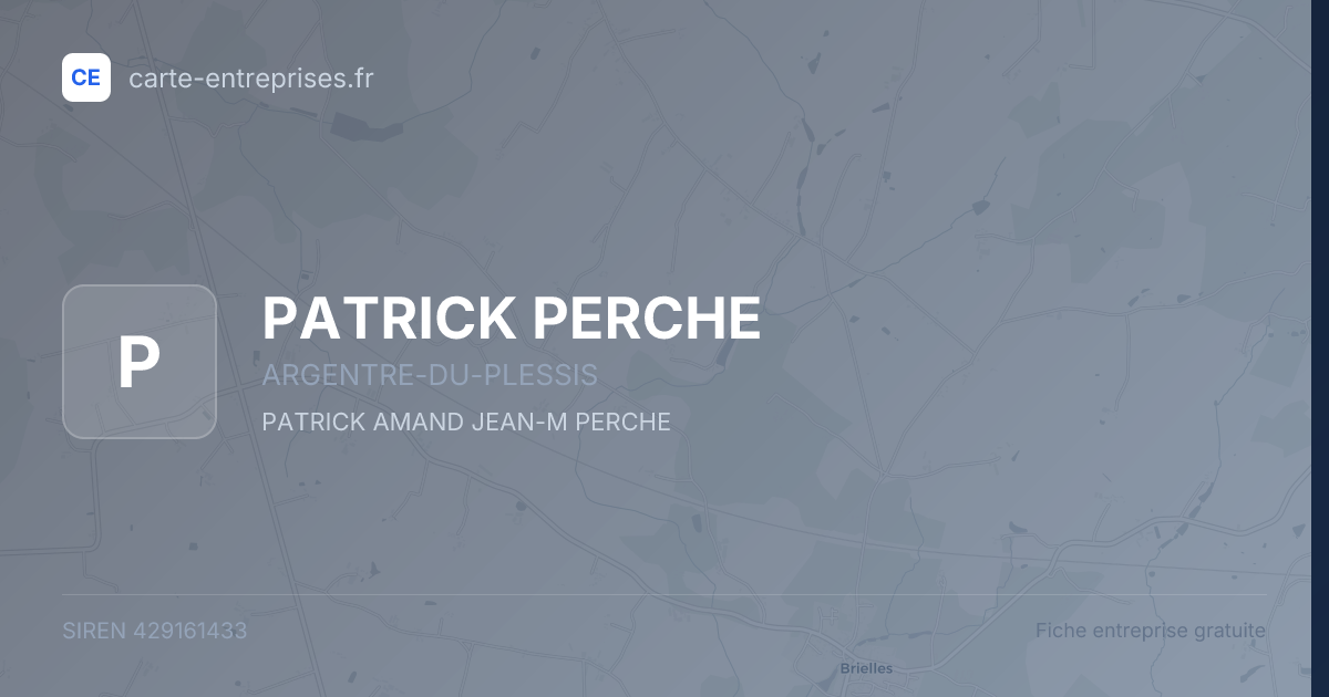 PATRICK PERCHE — 429161433 — fiche entreprise