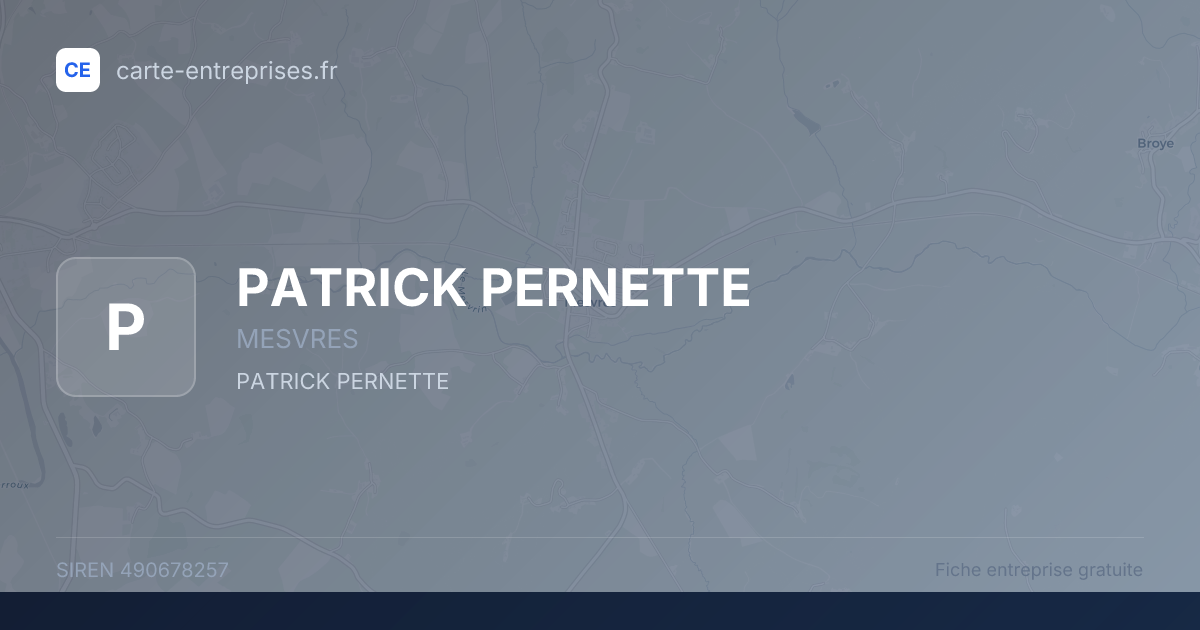 PATRICK PERNETTE — 490678257 — fiche entreprise