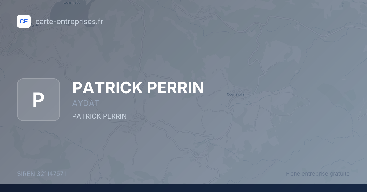 PATRICK PERRIN — 321147571 — fiche entreprise
