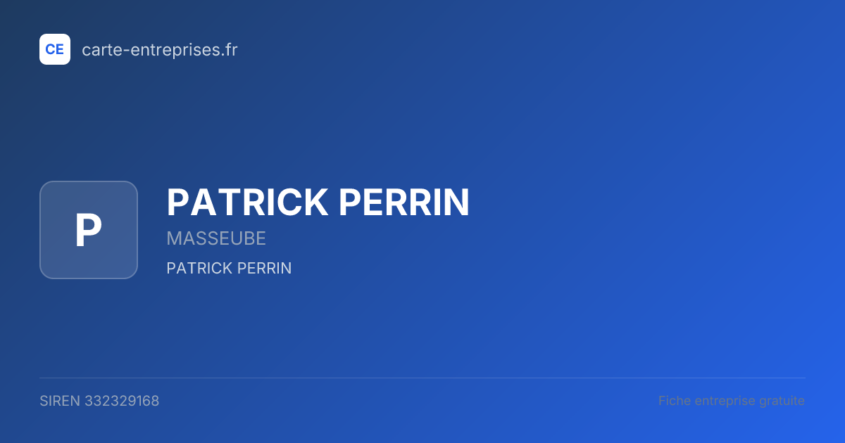 PATRICK PERRIN — 332329168 — fiche entreprise