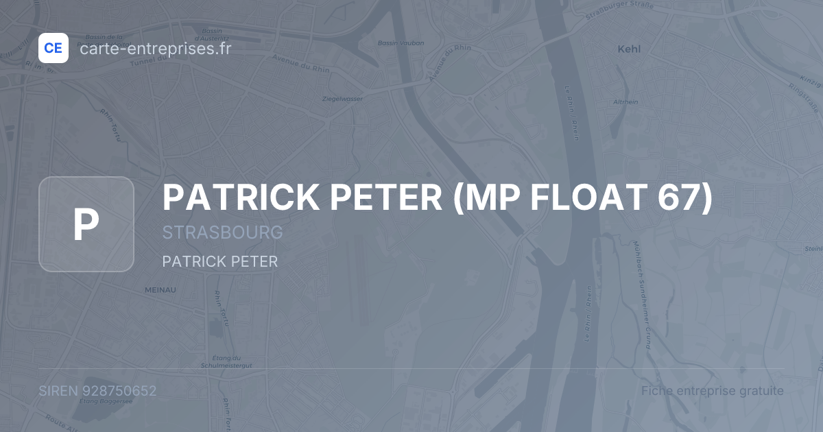 PATRICK PETER (MP FLOAT 67) — 928750652 — fiche entreprise
