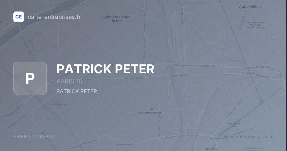 PATRICK PETER — 501045892 — fiche entreprise