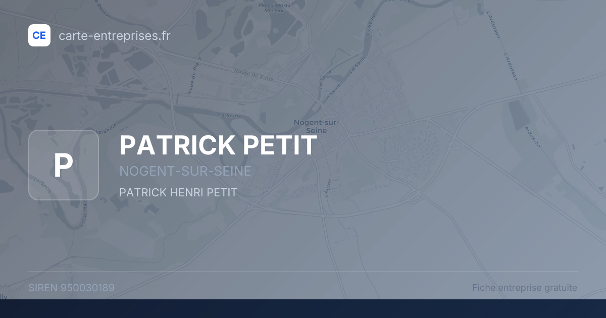 PATRICK PETIT — 950030189 — fiche entreprise