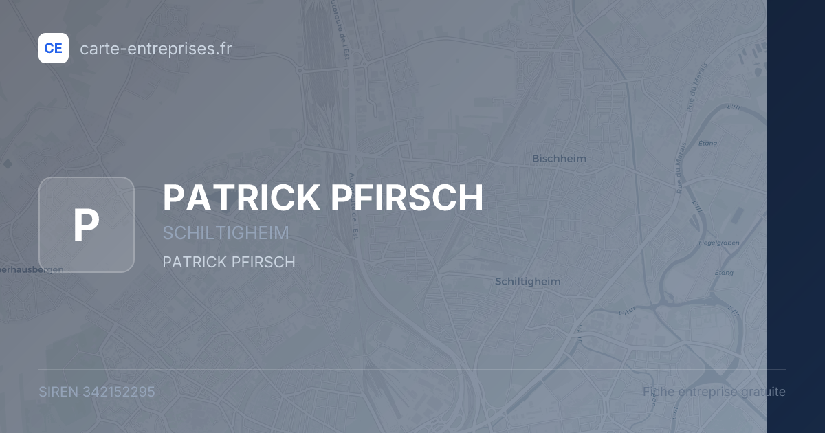 PATRICK PFIRSCH — 342152295 — fiche entreprise