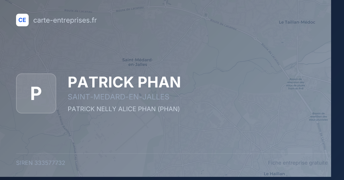 PATRICK PHAN — 333577732 — fiche entreprise