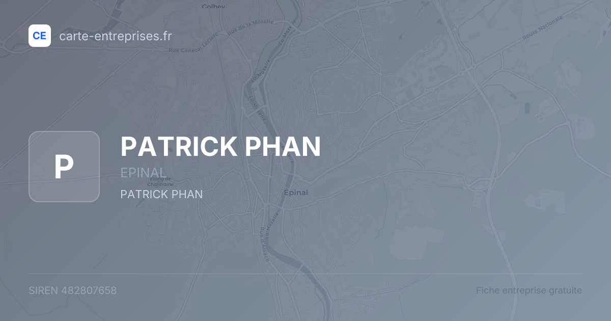 PATRICK PHAN — 482807658 — fiche entreprise