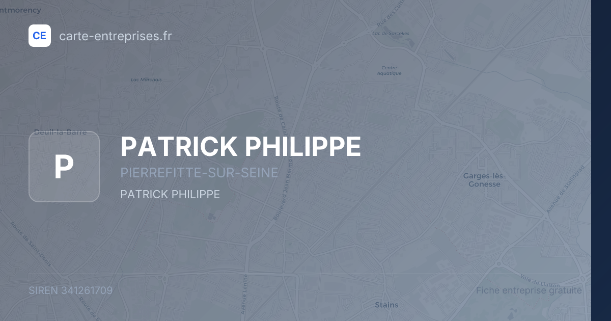 PATRICK PHILIPPE — 341261709 — fiche entreprise