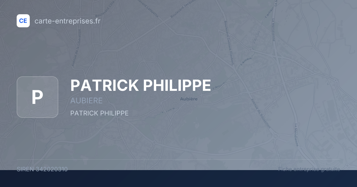 PATRICK PHILIPPE — 342020310 — fiche entreprise