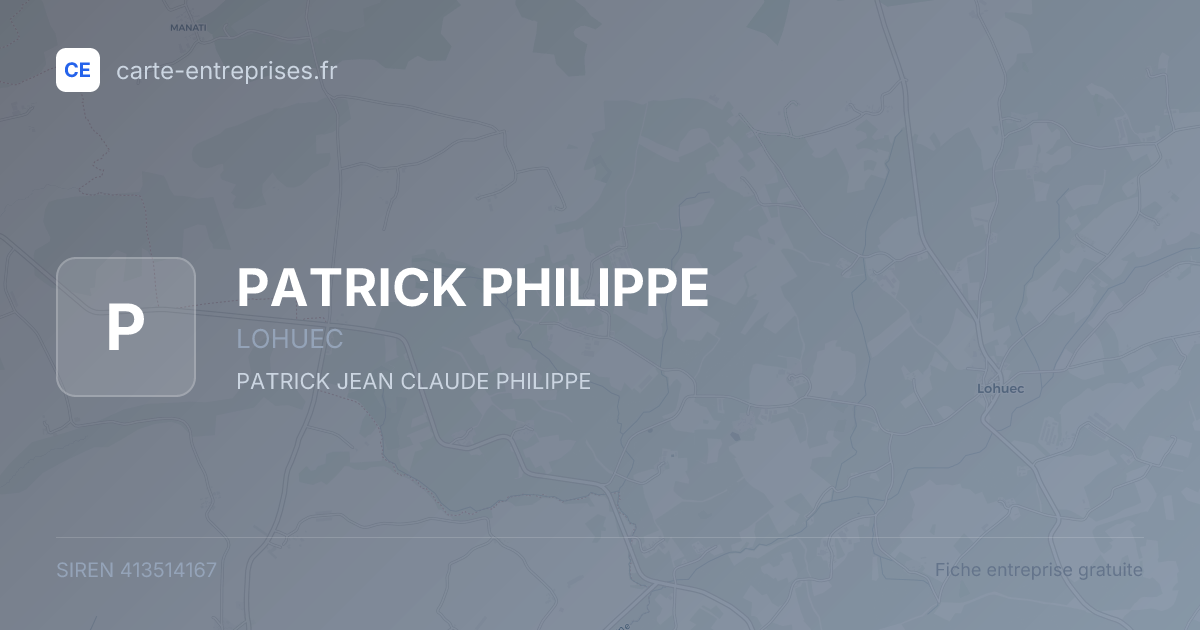 PATRICK PHILIPPE — 413514167 — fiche entreprise