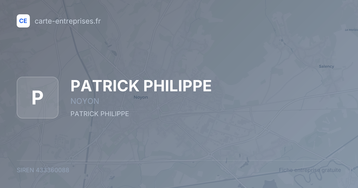PATRICK PHILIPPE — 433360088 — fiche entreprise