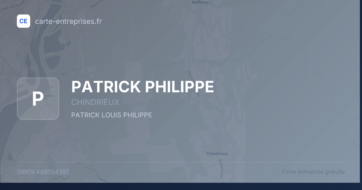PATRICK PHILIPPE — 499554392 — fiche entreprise