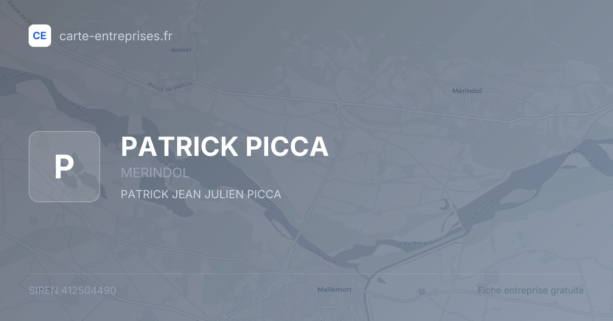 PATRICK PICCA — 412504490 — fiche entreprise
