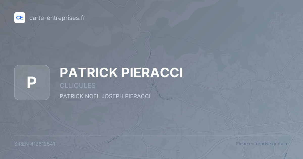 PATRICK PIERACCI — 412612541 — fiche entreprise